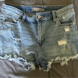 Just USA Blue Distressed Jean Shorts